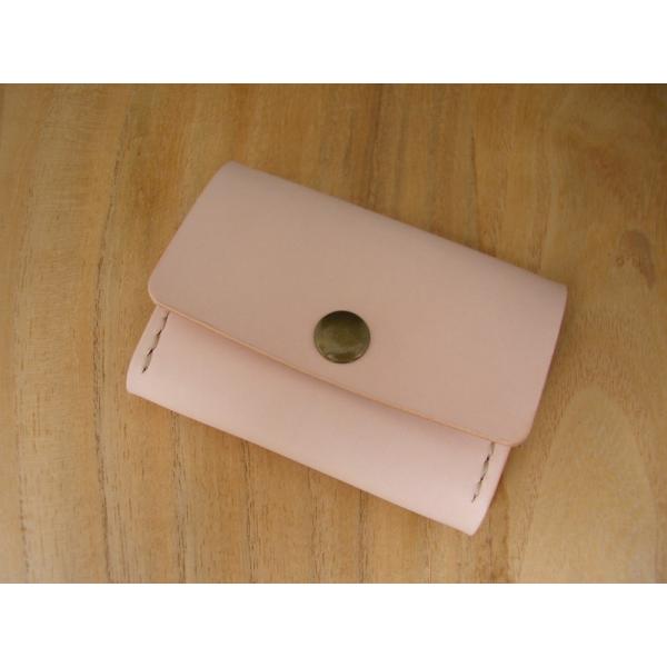 レザーコインケース 小銭入れ ヌメ革 ハンドメイド 四角 角丸 総手縫い メール便可