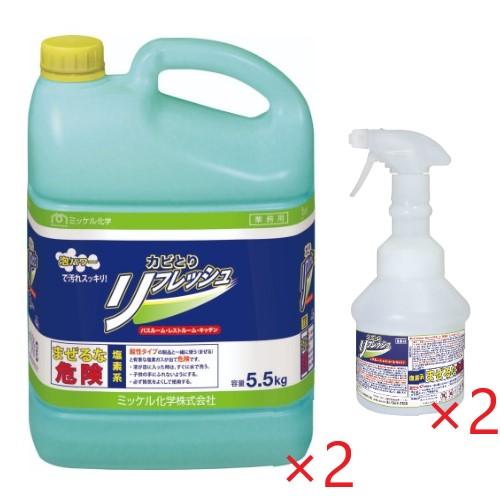 (事業者宛 送料無料)カビとりリフレッシュ (5.5kg × 2本) ケース販売 約5〜6L カビ取...