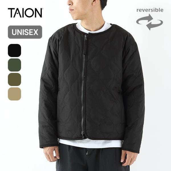 TAION タイオン ミリタリーリバーシブルクルーネックダウンジャケット TAION-R104BML...