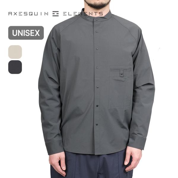 AXESQUIN ELEMENTS アクシーズクインエレメンツ ソフトシェルのバンドカラーシャツ 2...