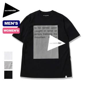 and wander アンドワンダー リフレクティブロゴT メンズ レディース 5741184122 半袖Tシャツ プリントT