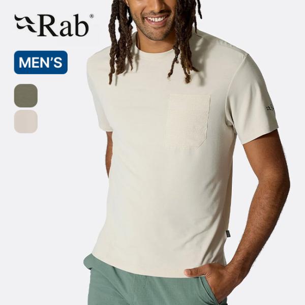 Rab ラブ リヴェリンポケットTee メンズ QBL-75 Tシャツ 半袖 吸汗 速乾 スポーツ ...