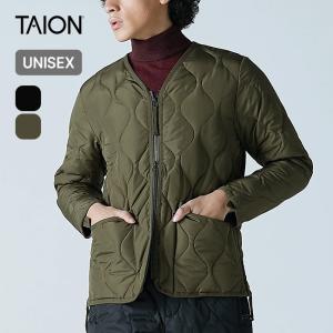 TAION（タイオン） ミリタリーWジップクルーネックダウンジャケット