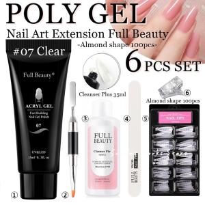 ポリジェル 長さ出しアーモンドシェイプ100枚 クリア