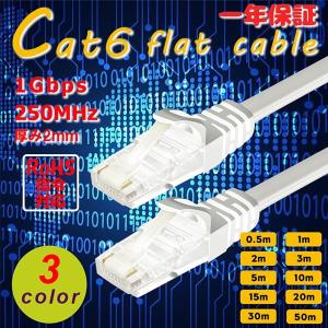 LANケーブル ランケーブル フラット 30m CAT6準拠 1年保証 ストレート ツメ折れ防止カバー フラットLANケーブル