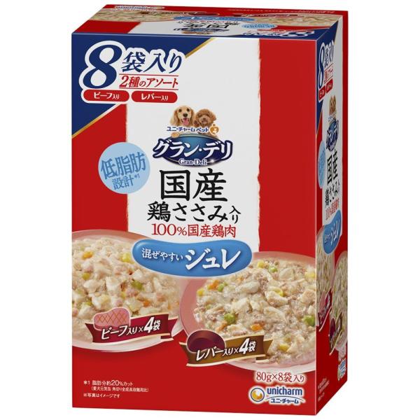 グラン・デリ国産パウチ ジュレ ビーフ＆レバー 80g×8