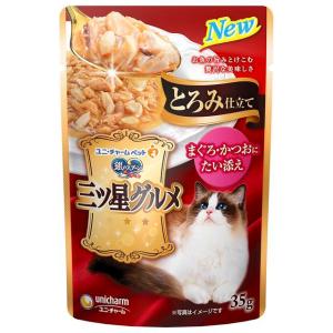 ユニチャーム 三ツ星グルメパウチ ジュレ まぐろ・かつおにたい添え