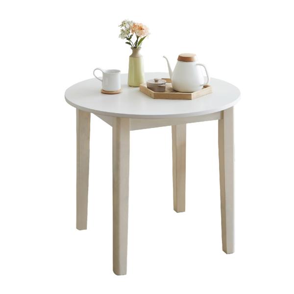 幅80cm円卓ダイニングテーブル DT80-ERN-WH 【直送品】 返品・キャンセル・他商品と同時...