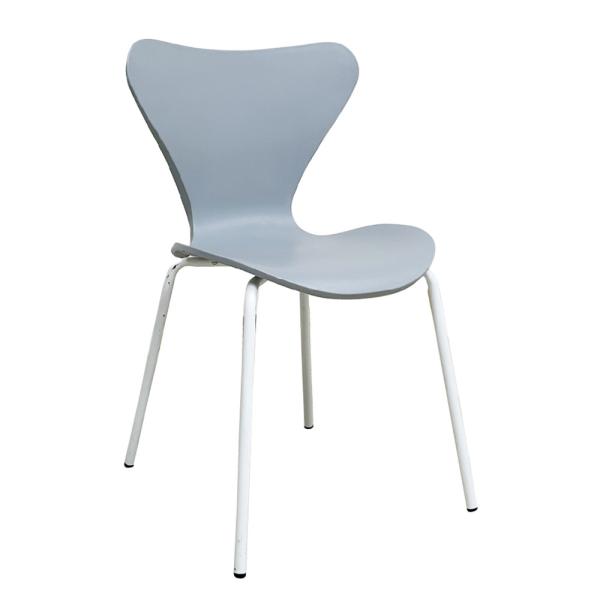 特徴的なフォルムのアリンコチェアー 4脚入 ライトグレー 【直送品】 返品・キャンセル・他商品と同時...
