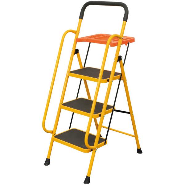 安心の両手すり付き脚立 トレー付き 3段[04633] 【直送品】 返品・キャンセル・他商品と同時購...