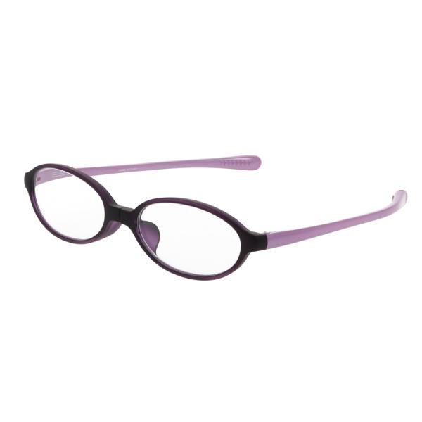 【一般医療機器】【特典付】老眼鏡 変なメガネ オーバル パープル+1.5 【直送品】 返品・キャンセ...