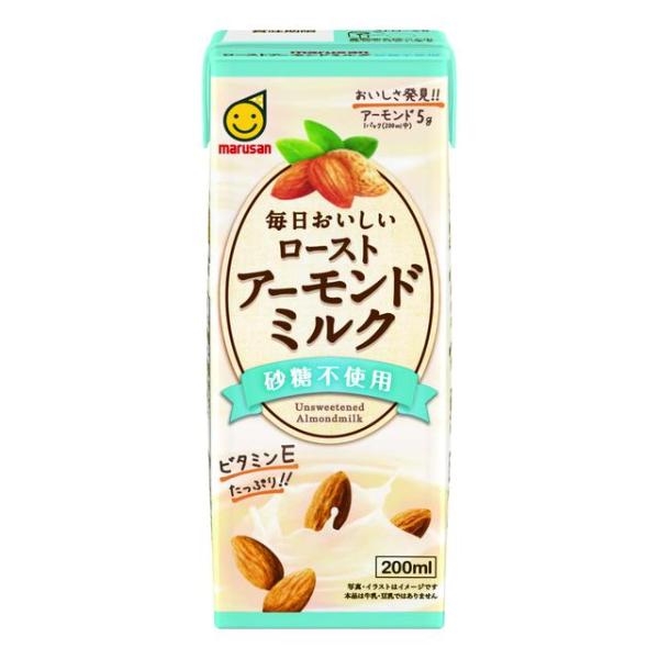 ◆マルサンアイ 毎日おいしい ローストアーモンドミルク 砂糖不使用 200ml【12本パック】