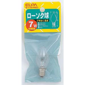エルパ ELPA ローソク球 白熱電球 E12 7W G-1107H（C）