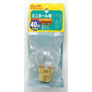 エルパ ELPA ミニボール球 白熱電球 海外製照明用 B22D 40W G-8014H（C）