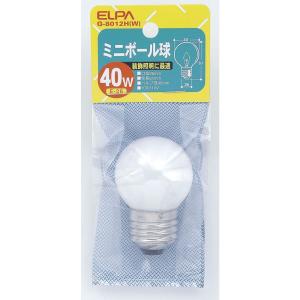 エルパ ELPA ミニボール球 白熱電球 E26 40W G-8012H（W）