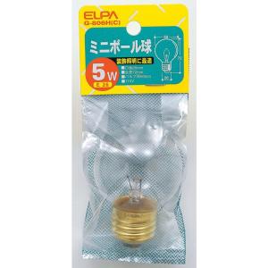 エルパ ELPA ミニボール球 白熱電球 E26 5W G-806H（C）