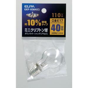 エルパ ELPA ミニクリプトン球 白熱電球 E17 40W形 GKP-H36H（C）