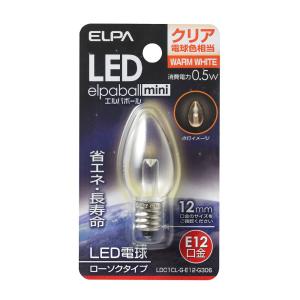 エルパ ELPA LED装飾電球 ローソク形 長寿命 E12 LDC1CL-G-E12-G306