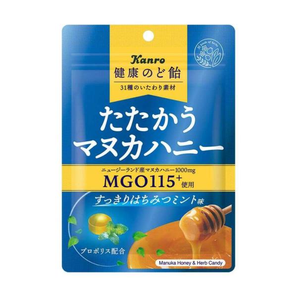 ◆カンロ 健康のど飴 たたかうマヌカハニー すっきりはちみつミント 80g   【6個セット】