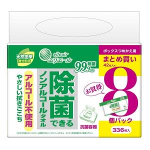 【ポイント12倍】大王製紙 除菌できるノンアルコールタオル ボックスつめかえ用 42枚×8個パック