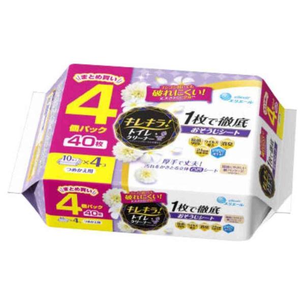 大王製紙 キレキラ！ トイレクリーナー クリーンフローラルの香り 10枚×4P