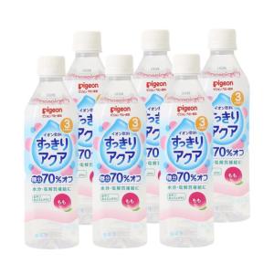 ◆ピジョン すっきりアクア もも 3ヶ月〜 500ml【6本セット】｜sundrugec