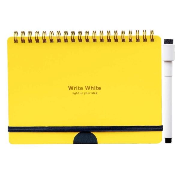 Write White ホワイトボードノートB6（YL） 8ページ、各ページの間に透明PPシート（4...