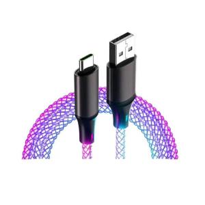 カシムラ USB充電＆同期ケーブル 1.2m A‐C レインボーLED AJ636｜sundrugec