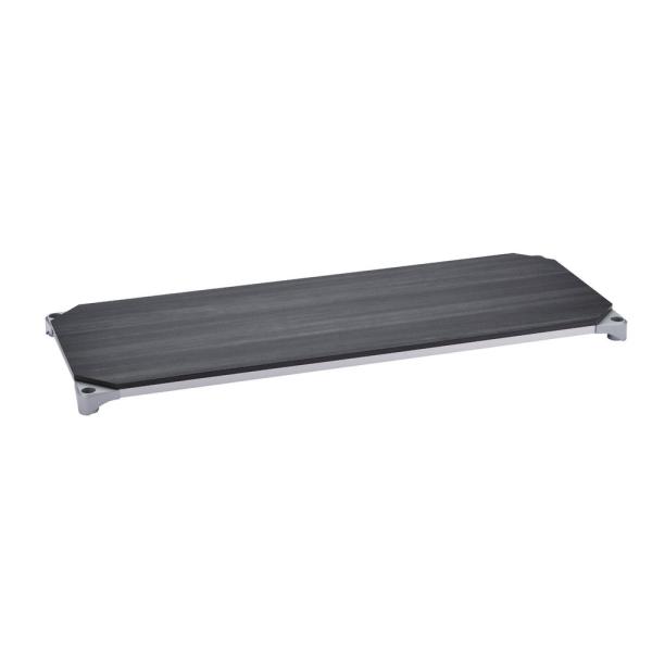 エレクター ベーシックシリーズウッドシェルフ W600xD450mm ブラックウッド シルバーフレー...