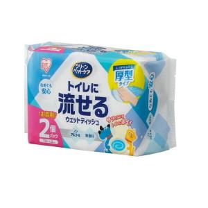 アイリスオーヤマ ペット用 トイレに流せる ウェットティッシュ 72枚入×2個パック