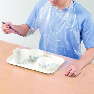 使い捨て食事用エプロン ポケット付 透明60枚の詳細画像1