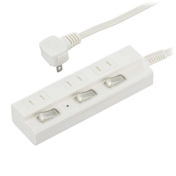 オーム電機 節電タップ 雷ガード 3個口 HS-TPK33W-22