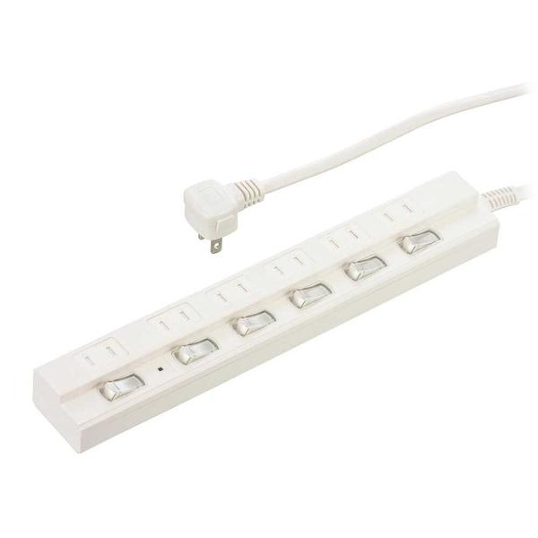 オーム電機 節電タップ 雷ガード 6個口 HS-TPK63W-22