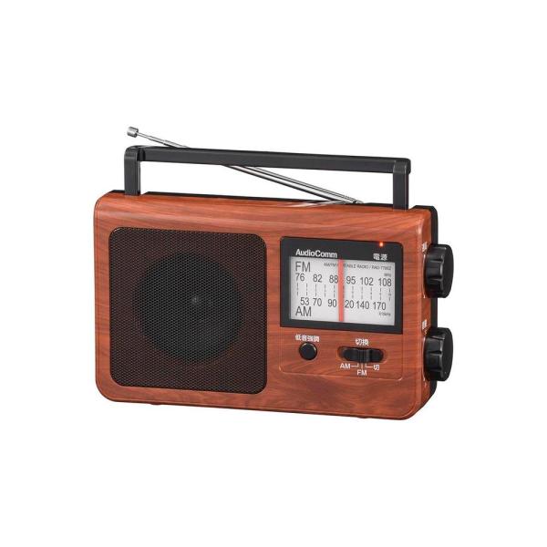 オーム電機 AudioComm ポータブルラジオAM／FM 1台　