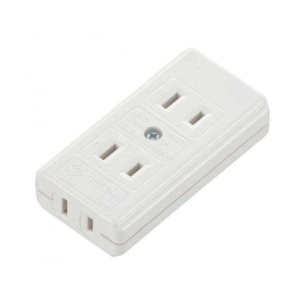 オーム電機 Ｌ型３口テーブルタップ