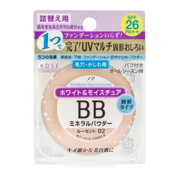 コーセーコスメポート ノア ホワイト＆モイスチュア BBミネラルプレストパウダー UV02 詰め替え...