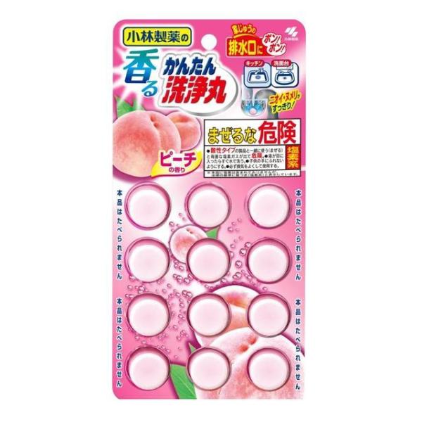 小林製薬 香るかんたん洗浄丸 ピーチの香り 12錠 【2個セット】