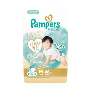 P＆G パンパース 肌へのいちばんパンツ スーパージャンボ Mはいはい（5-10kg） 46枚 【4個セット】