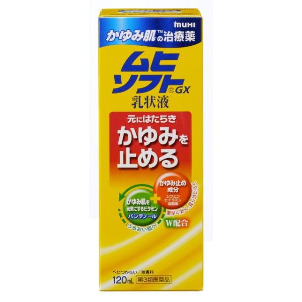 【第3類医薬品】かゆみ肌の治療薬 ムヒソフトGX乳状液 120ml 【2個セット】 【セルフメディケ...