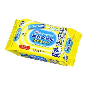 白十字 サルバ おむつとりかえ ぬれタオル 流せるタイプ 40枚
