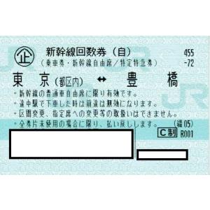 新幹線　東京ー豊橋　自由席回数券チケット　1枚（片道）