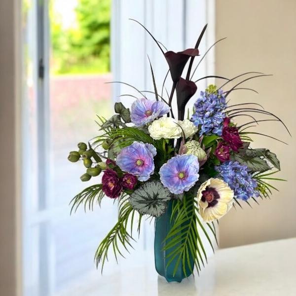 【造花】オリエンタルなリゾートブーケ　南国風の花束/花束/光触媒/ホテルライク