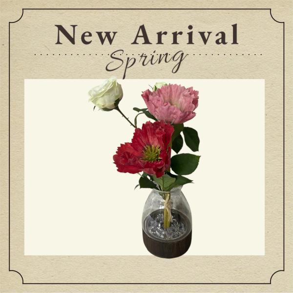 【造花】Spring 33cmブーケ　ポピー／ローズ/　光触媒