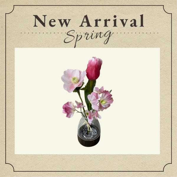 【造花】Spring 33cmブーケ　チューリップ／スイートピー/アネモネ