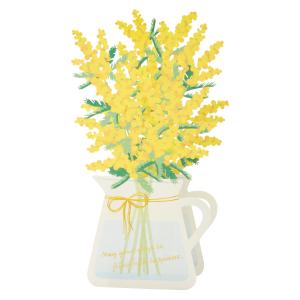 新商品 春カード 花瓶とミモザ JSC 4-4 683027 サンリオ sanrio グリーティングカード 手紙 季節 桜 春のおすすめ 飾れる インテリア
