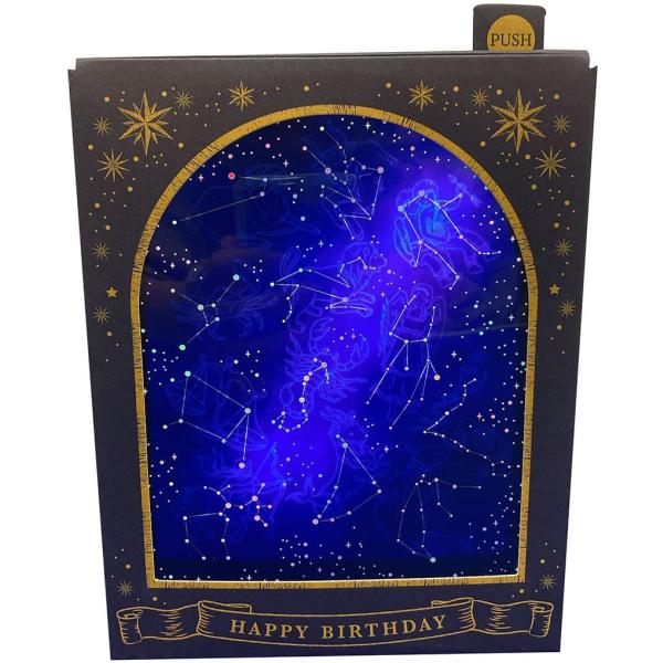 バースデーカード ♪Jupiter 立体 ライト＆メロディー 黒枠に星座図 JPME7-0 7494...
