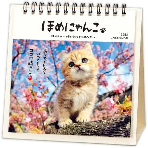 2023年度カレンダー 卓上 デスク ほめにゃんこ 804794 日本ホールマーク