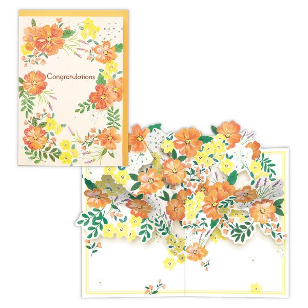 グリーティングカード おめでとう 立体ラメフラワー・コングラチュレーション 811839 日本ホール...