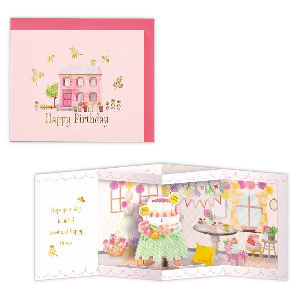 バースデーカード 立体ピンクバースデーハ 811853 日本ホールマーク グリーティングカード 手紙...