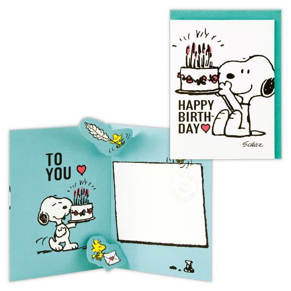 バースデーカード 立体スヌーピー お祝いのケーキ 826338 日本ホールマーク 文具 大人 誕生日...